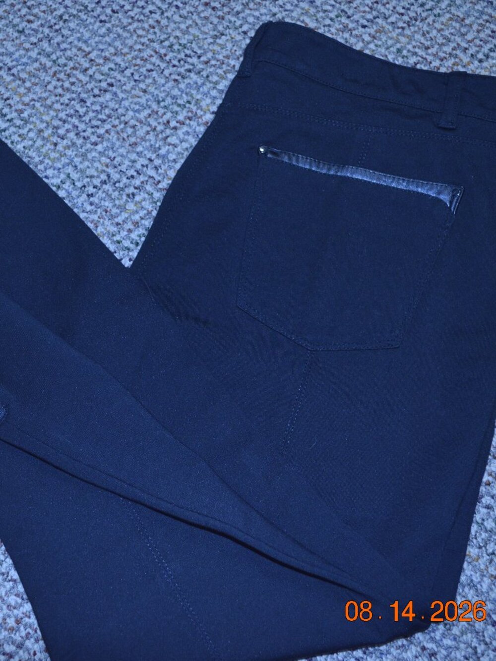 White House Black Market Womens Size 12R Black Skinny Leg Dress Pants Leather
